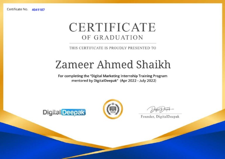 Digital Marketing Certificate | PDF
