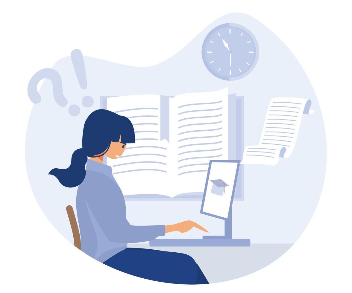 College search, Student thinking, preparing for exams, choosing ...